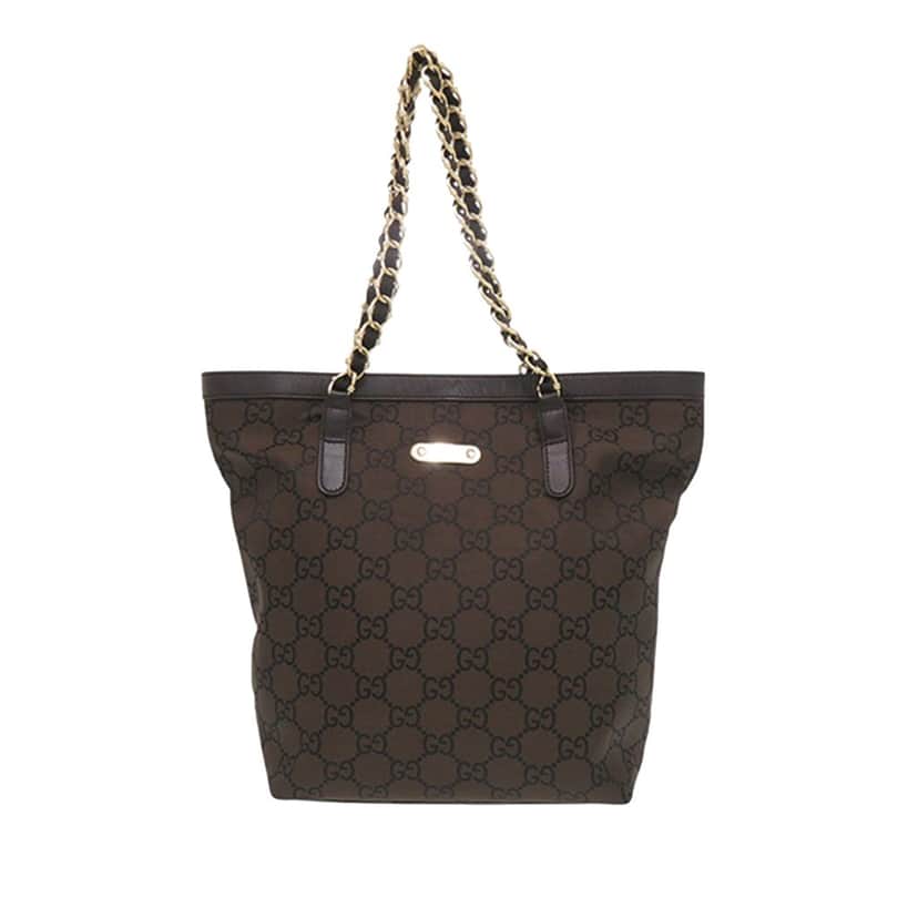 Gucci GG Nylon Capri Tote Brown Very good condition - Front View