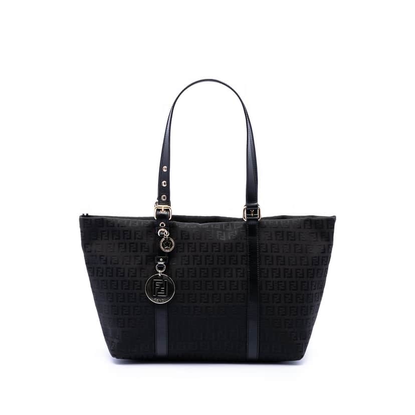 Fendi Zucchino Canvas Superstar Tote Black Very good condition - Front View