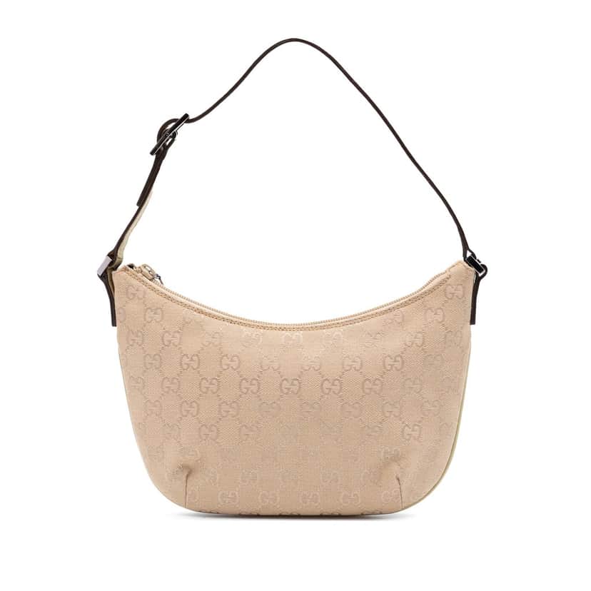 Gucci GG Canvas Shoulder Bag Beige Very good condition - Front View