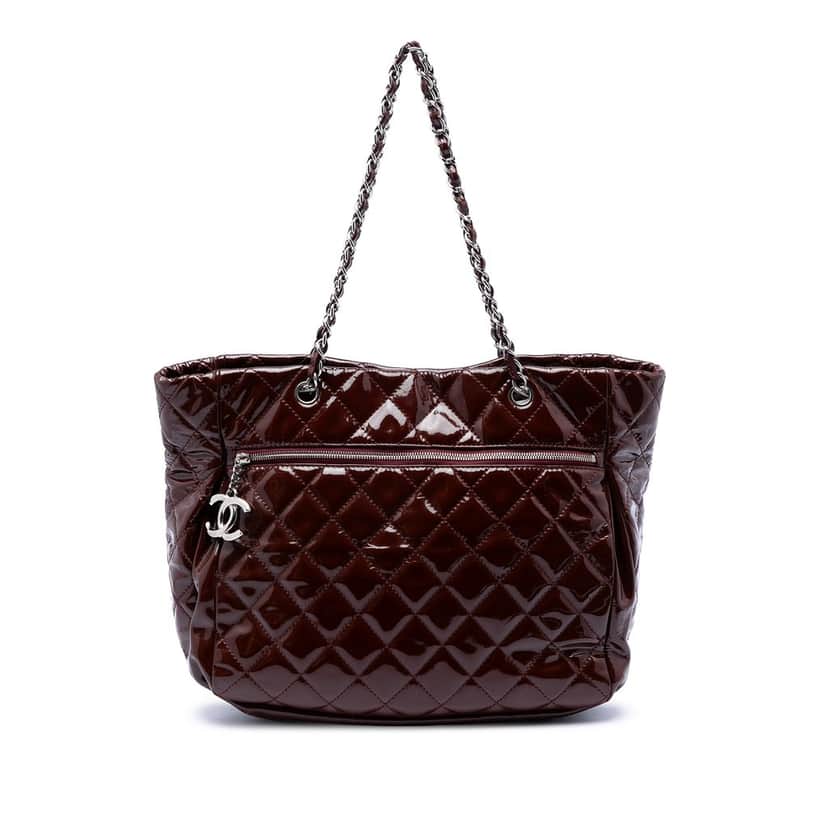 Chanel Large Patent Chic and Glitter Ligne Tote Red Leather Very good condition - Front View