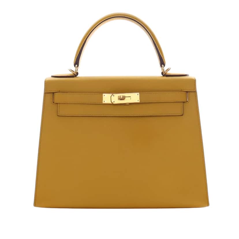 Hermès Epsom Kelly II Sellier 28 Yellow Leather Very good condition - Front View