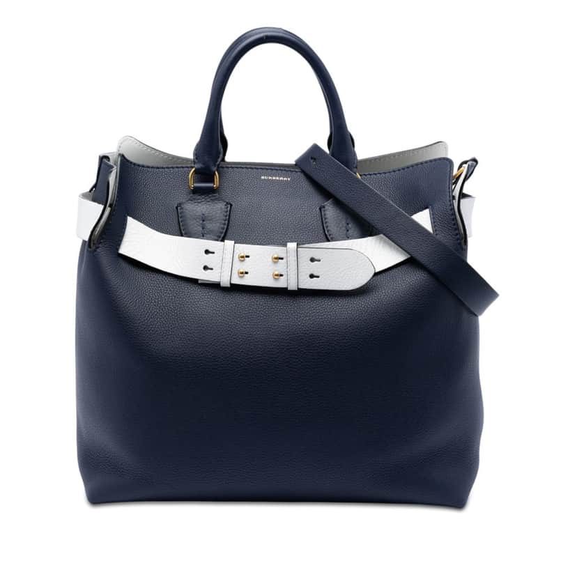 Burberry Large Bicolor Leather Belt Bag Blue Leather Very good condition - Front View