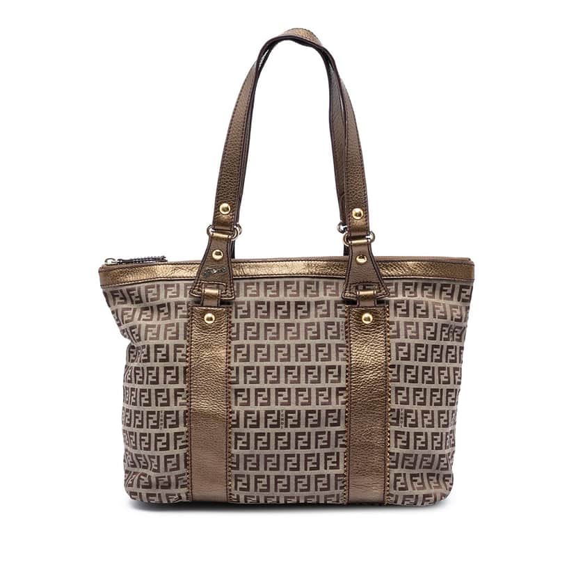 Fendi Zucchino Canvas Tote Beige Very good condition - Front View