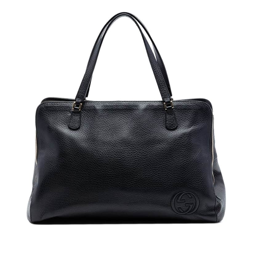 Gucci Leather Soho Convertible Tote Black Leather Very good condition - Front View