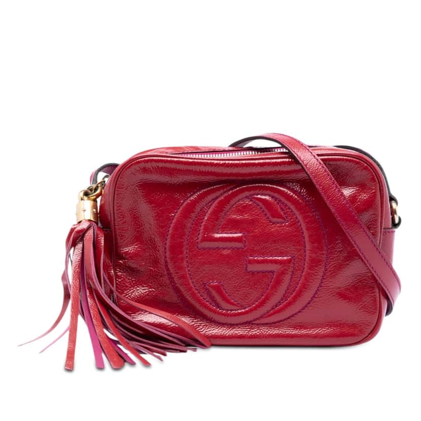 Gucci Patent Soho Disco Crossbody Pink Leather Very good condition - Front View