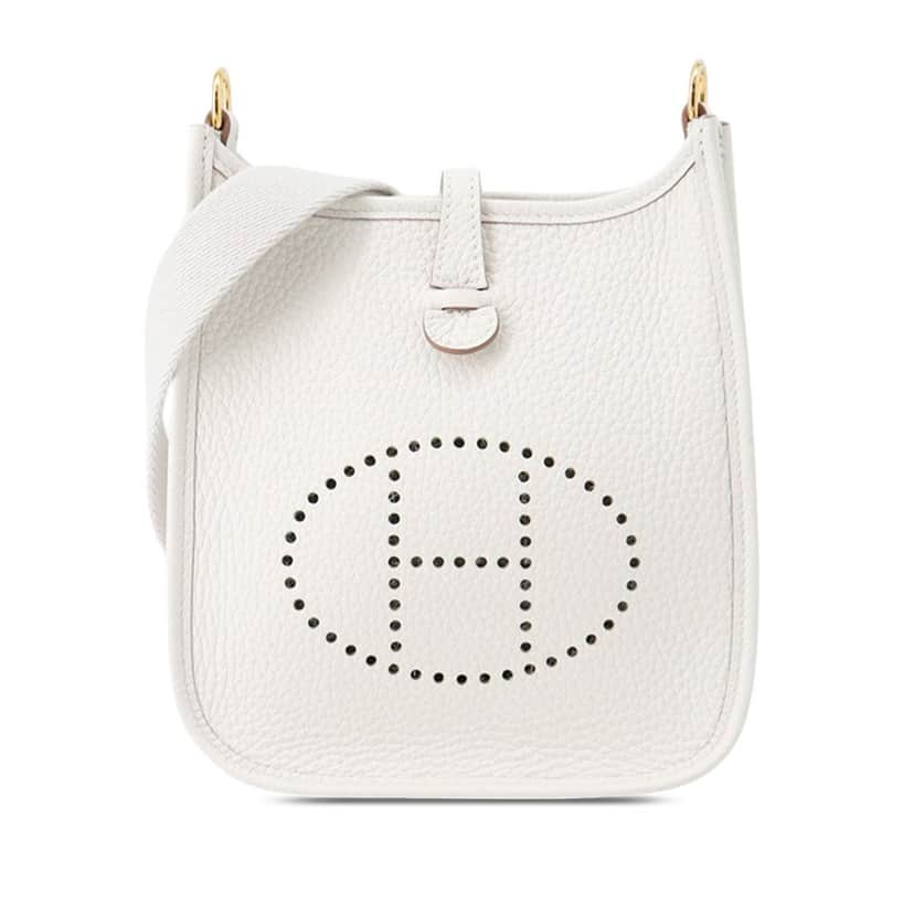 Hermès Clemence Evelyne TPM White Leather Very good condition - Front View