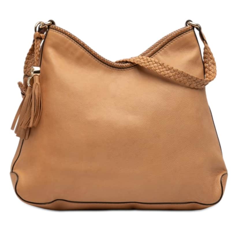 Gucci Leather Marrakech Shoulder Bag Brown Leather Very good condition - Front View