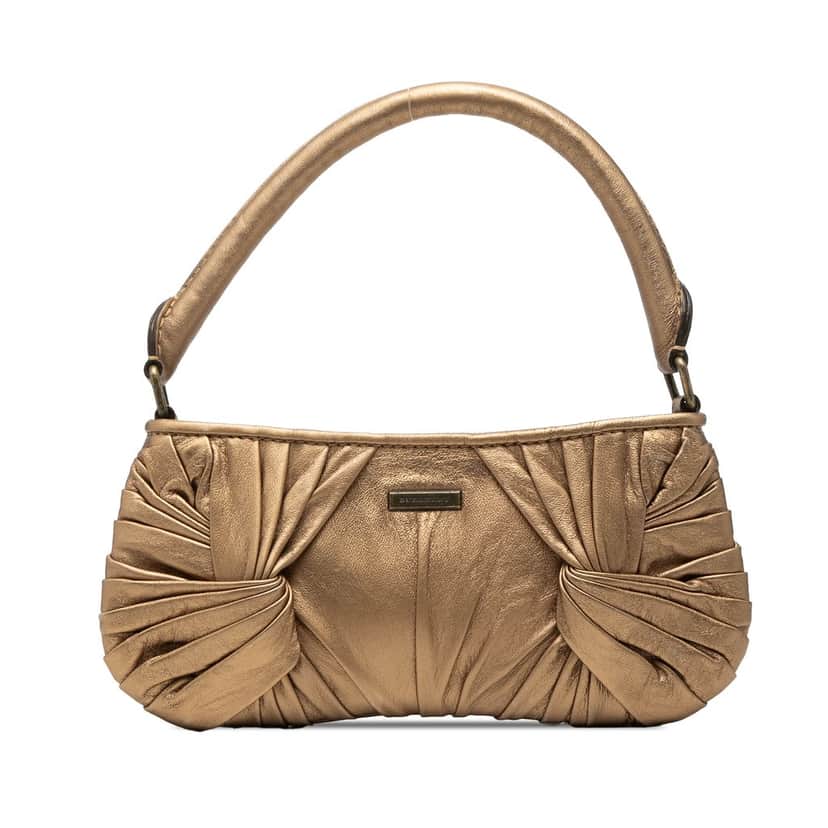Burberry Metallic Leather Sling Knot Shoulder Bag Gold Leather Very good condition - Front View