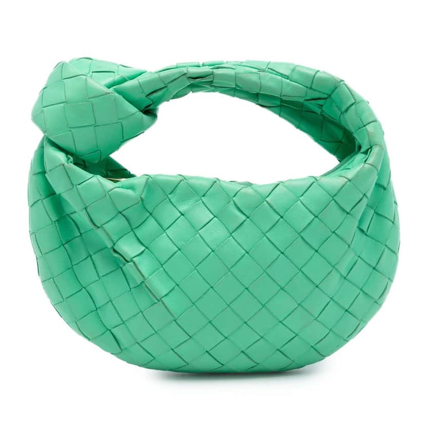 Bottega Veneta Mini Nappa Intrecciato Jodie Green Leather Very good condition - Front View