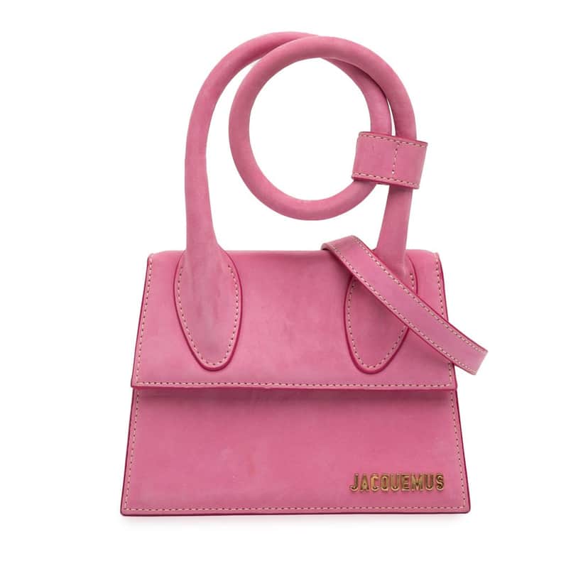 Jacquemus Nubuck Le Chiquito Noeud Pink Leather Very good condition - Front View