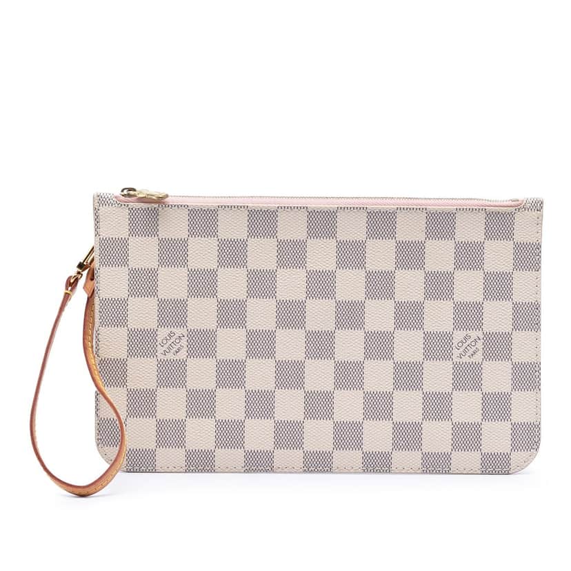 Louis Vuitton Damier Azur Neverfull MM Pouch White Very good condition - Front View