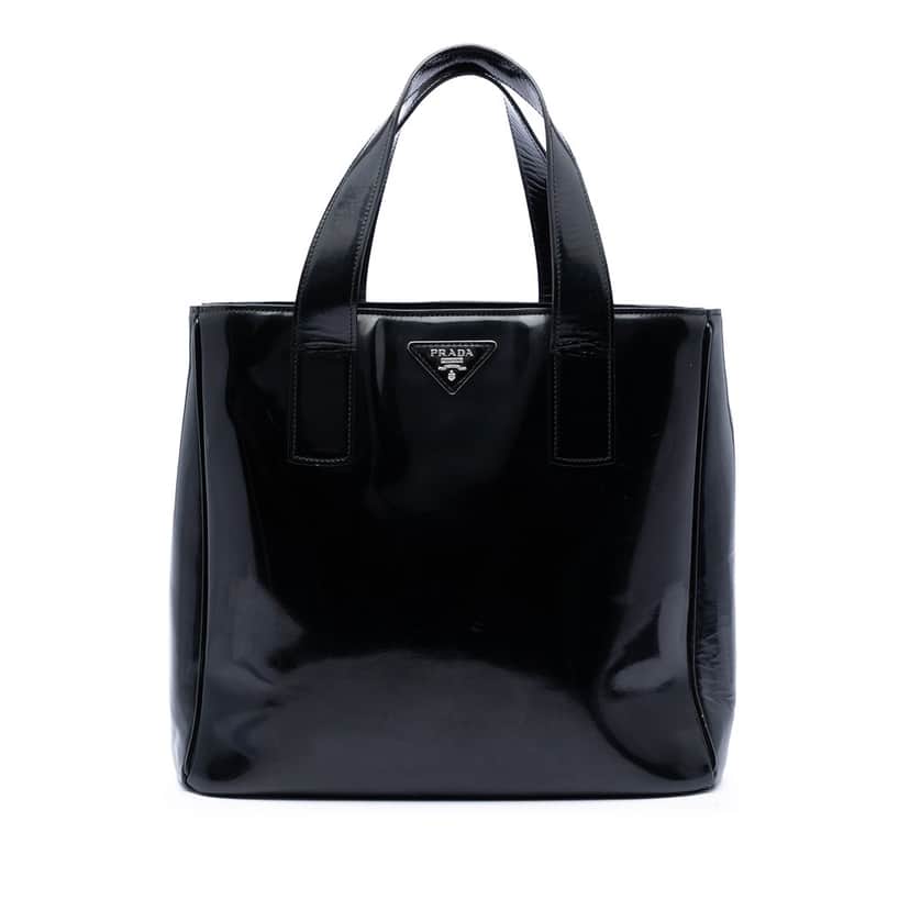 Prada Spazzolato Leather Tote Black Leather Very good condition - Front View
