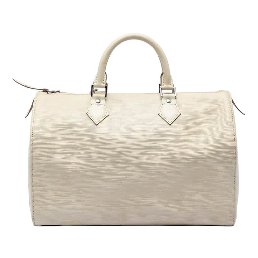 Louis Vuitton Epi Speedy 35 White Leather Very good condition - Front View