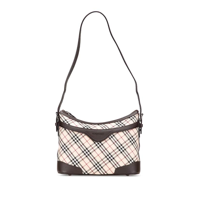 Burberry Nova Check Canvas Shoulder Bag Beige Very good condition - Front View