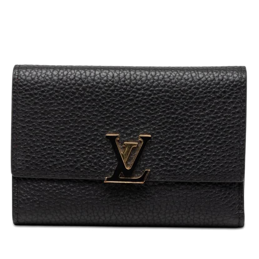 Louis Vuitton Taurillon Capucines Compact Wallet Black Leather Very good condition - Front View