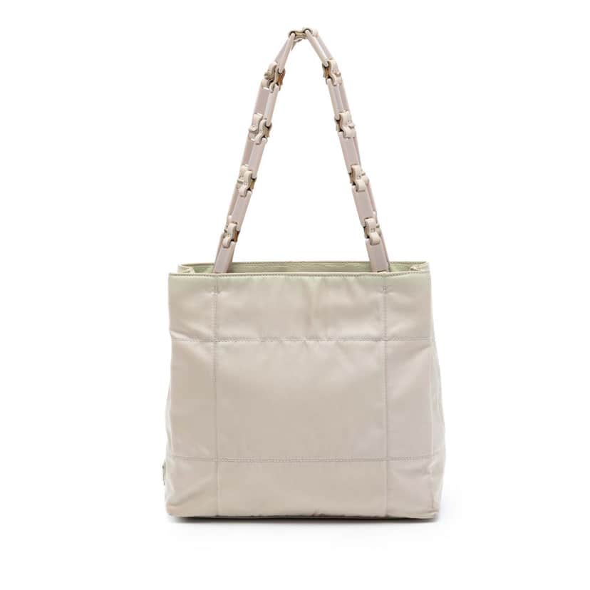 Prada Tessuto Chain Shoulder Bag Beige Very good condition - Front View