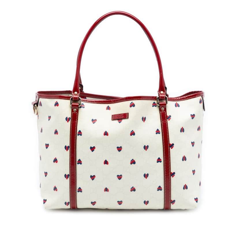 Gucci Medium GG Supreme Hearts Joy Tote White Very good condition - Front View