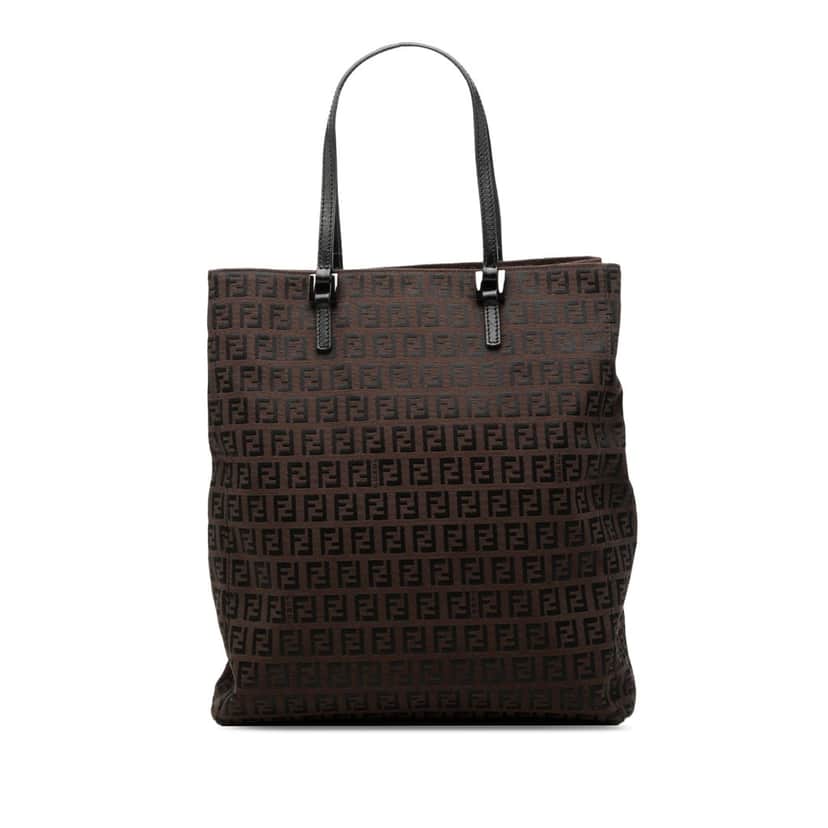 Fendi Zucchino Canvas Tote Brown Very good condition - Front View