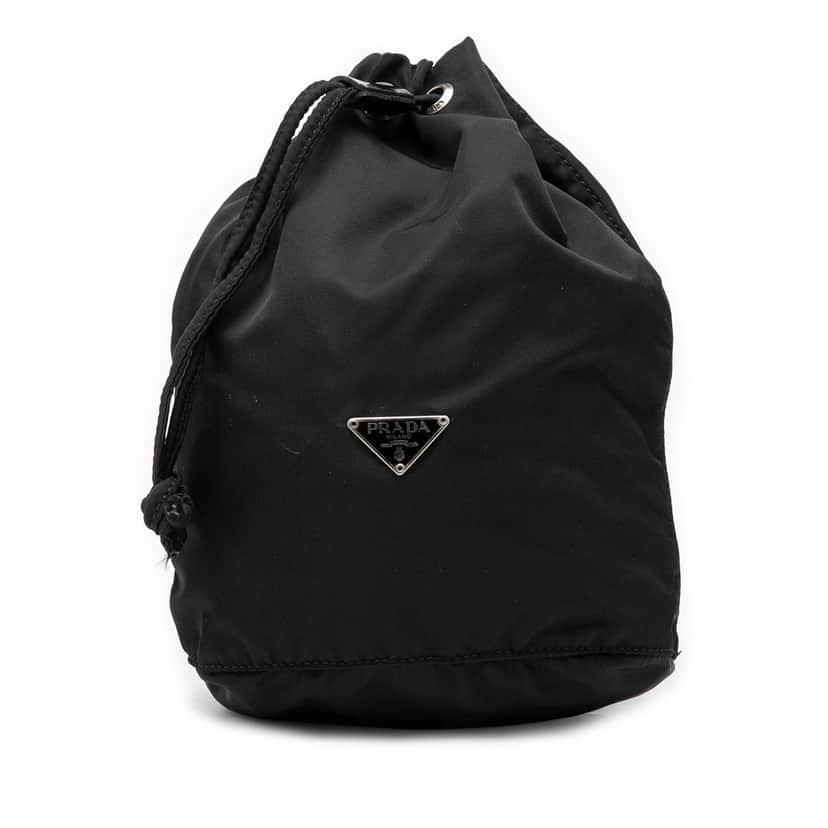 Prada Tessuto Drawstring Pouch Black Very good condition - Front View