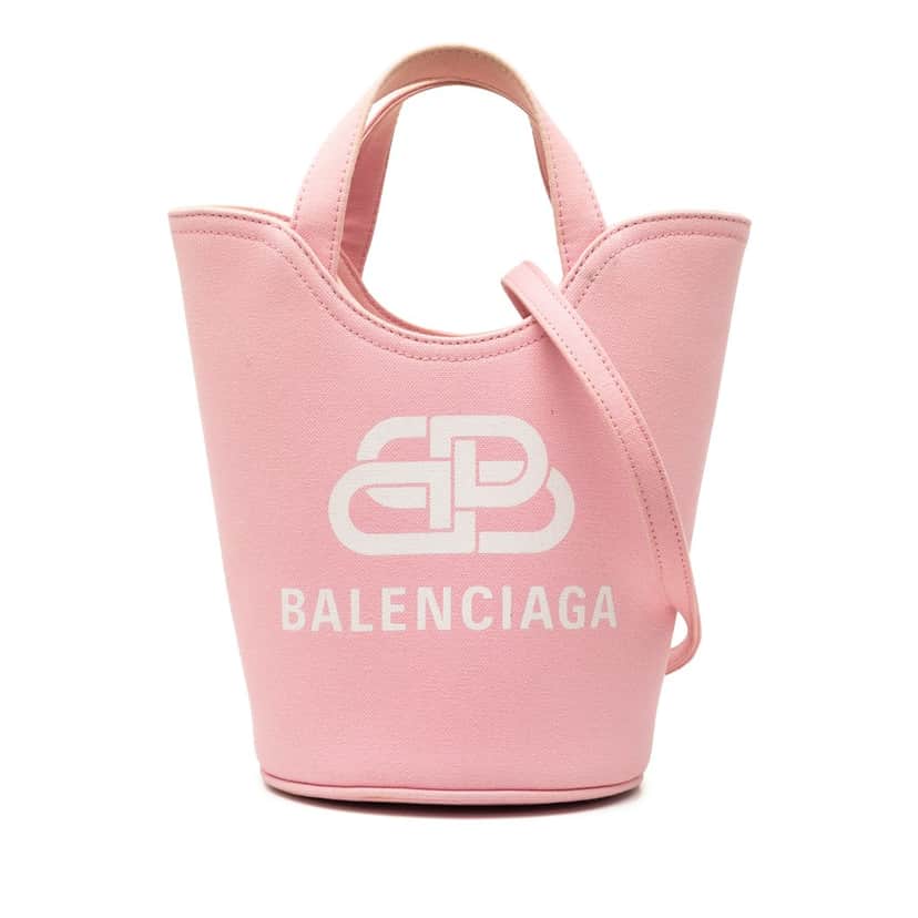 Balenciaga XS Canvas Wave Bucket Bag Pink Very good condition - Front View