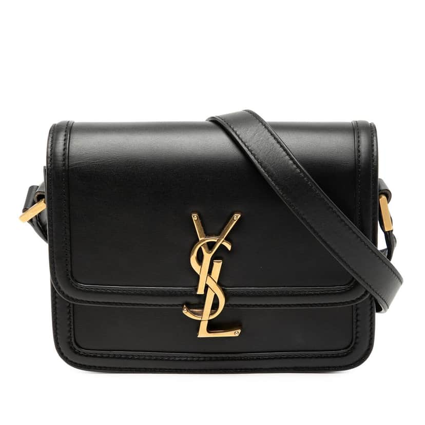 Saint Laurent Small Calfskin Solferino Satchel In Box Black Leather Never worn, with tag - Front View