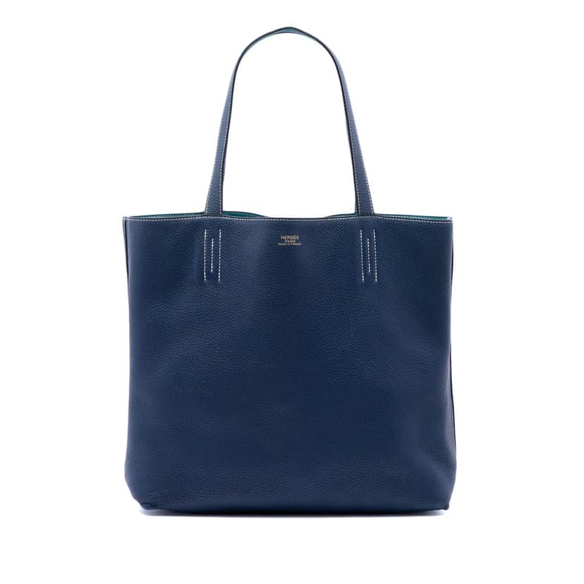 Hermès Clemence Double Sens 36 Blue Leather Very good condition - Front View