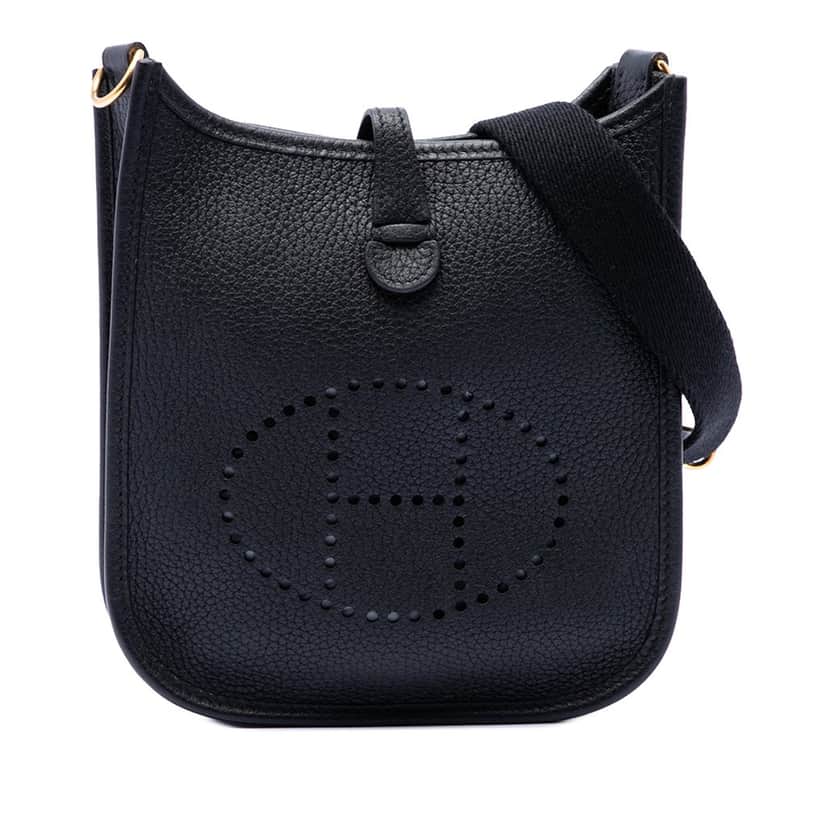 Hermès Clemence Evelyne TPM Black Leather Very good condition - Front View