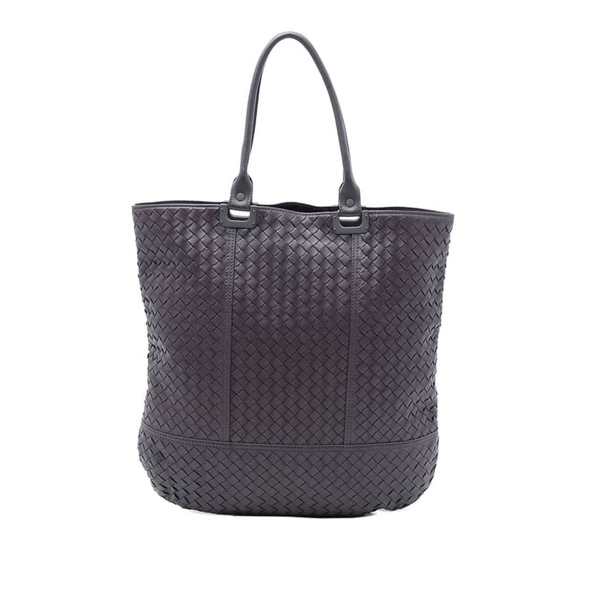 Bottega Veneta Nappa Intrecciato Tote Purple Leather Very good condition - Front View