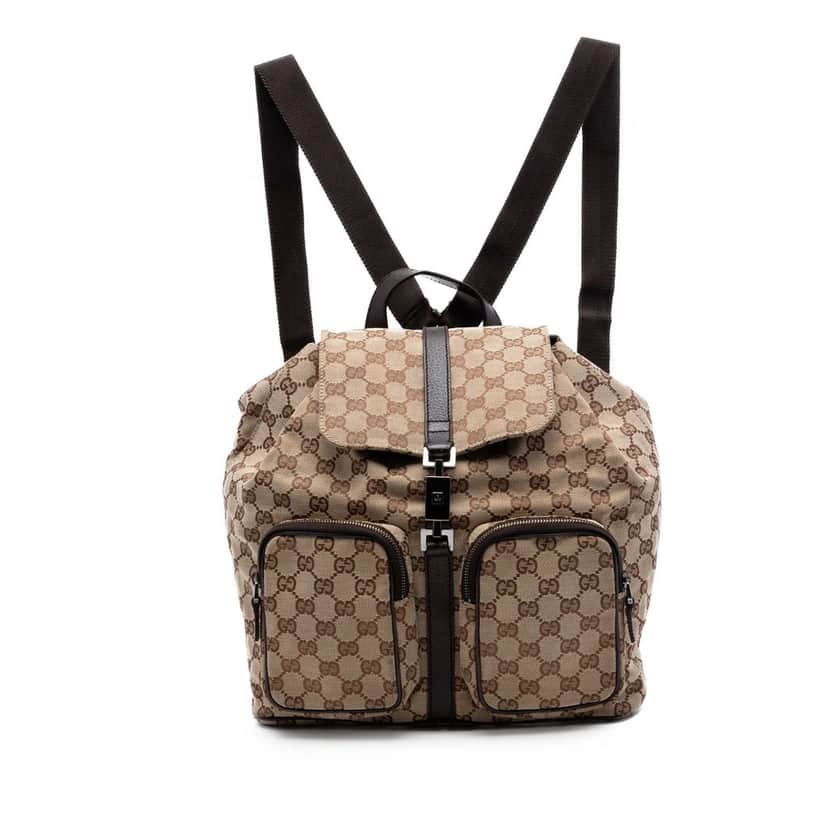 Gucci GG Canvas Jackie Backpack Beige Very good condition - Front View