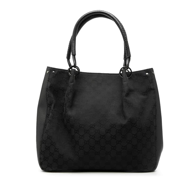 Gucci GG Canvas Tote Black Very good condition - Front View