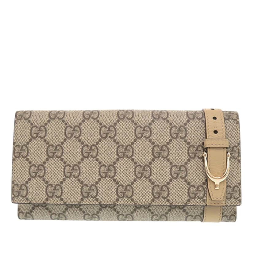 Gucci GG Supreme Nice Long Wallet Beige Very good condition - Front View