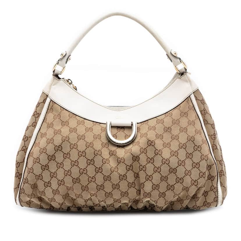 Gucci GG Canvas Abbey D Ring Shoulder Bag Beige Very good condition - Front View