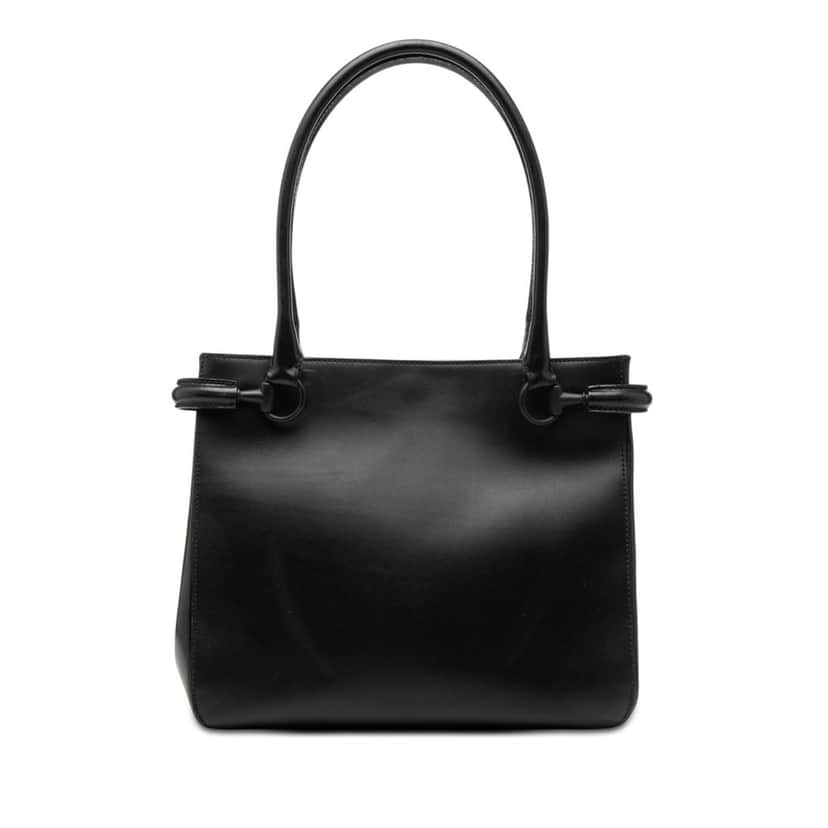 Gucci Calfskin Shoulder Bag Black Leather Very good condition - Front View