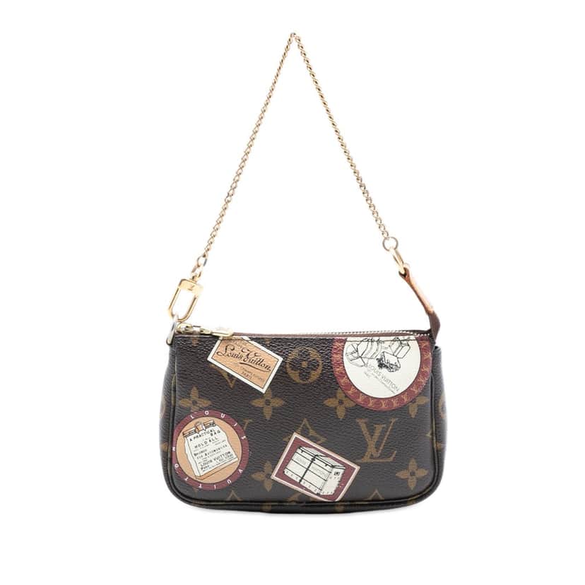 Louis Vuitton Monogram Trunks and Bags Patch Mini Pochette Accessoires Brown Never worn, with tag - Front View