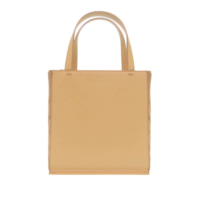 Burberry Calfskin and Suede Stitch Handbag Beige Leather Very good condition - Front View