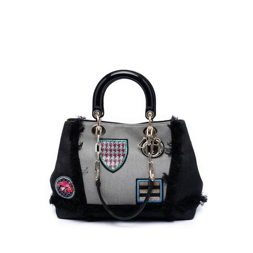 Dior Denim Patch D Light Satchel Black Very good condition - Front View