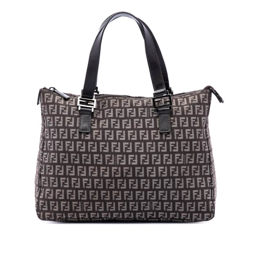 Fendi Zucchino Canvas Tote Brown Very good condition - Front View