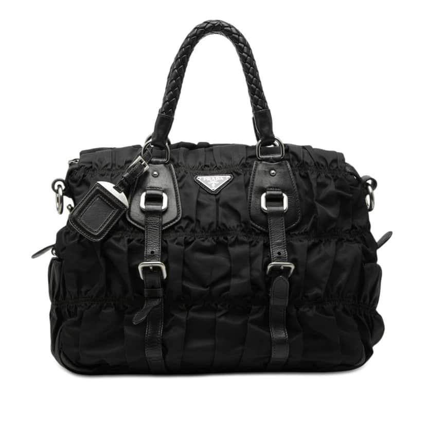 Prada Tessuto Gaufre Satchel Black Very good condition - Front View