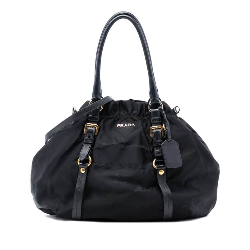 Prada Tessuto Canapa Logo Satchel Black Good condition - Front View
