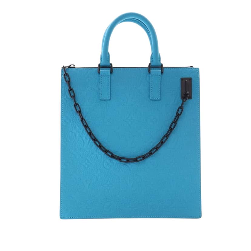 Louis Vuitton Monogram Taurillon Sac Plat Blue Leather Very good condition - Front View