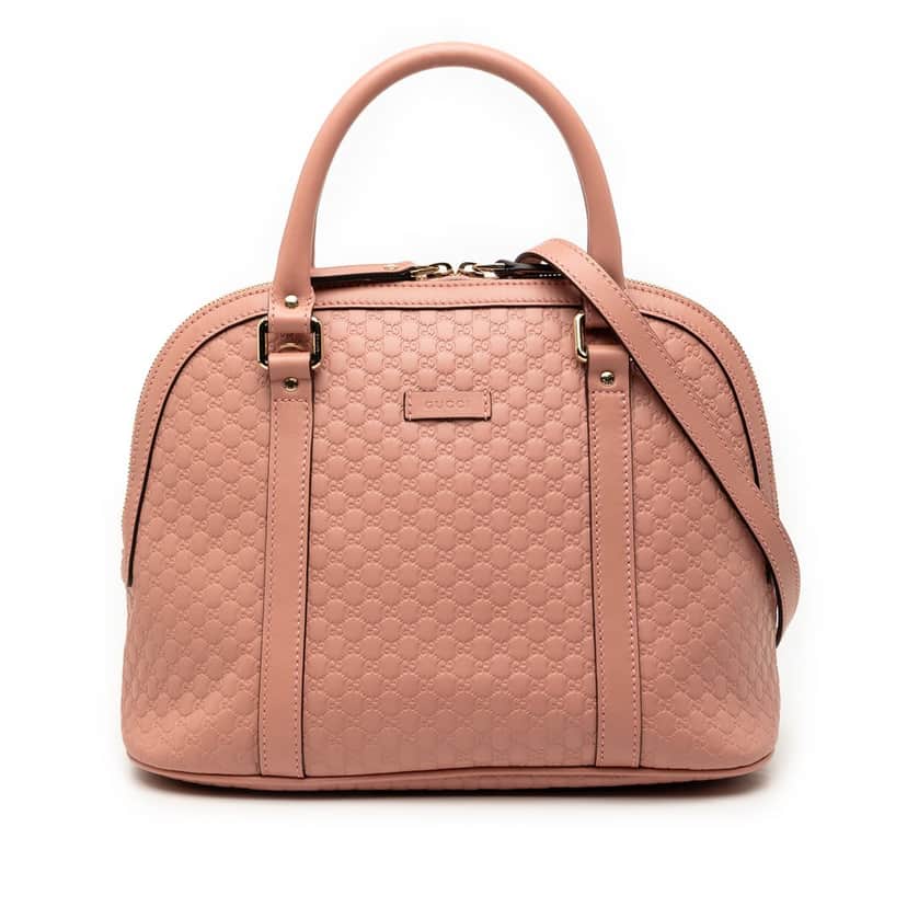 Gucci Medium Microguccissima Dome Satchel Pink Leather Very good condition - Front View
