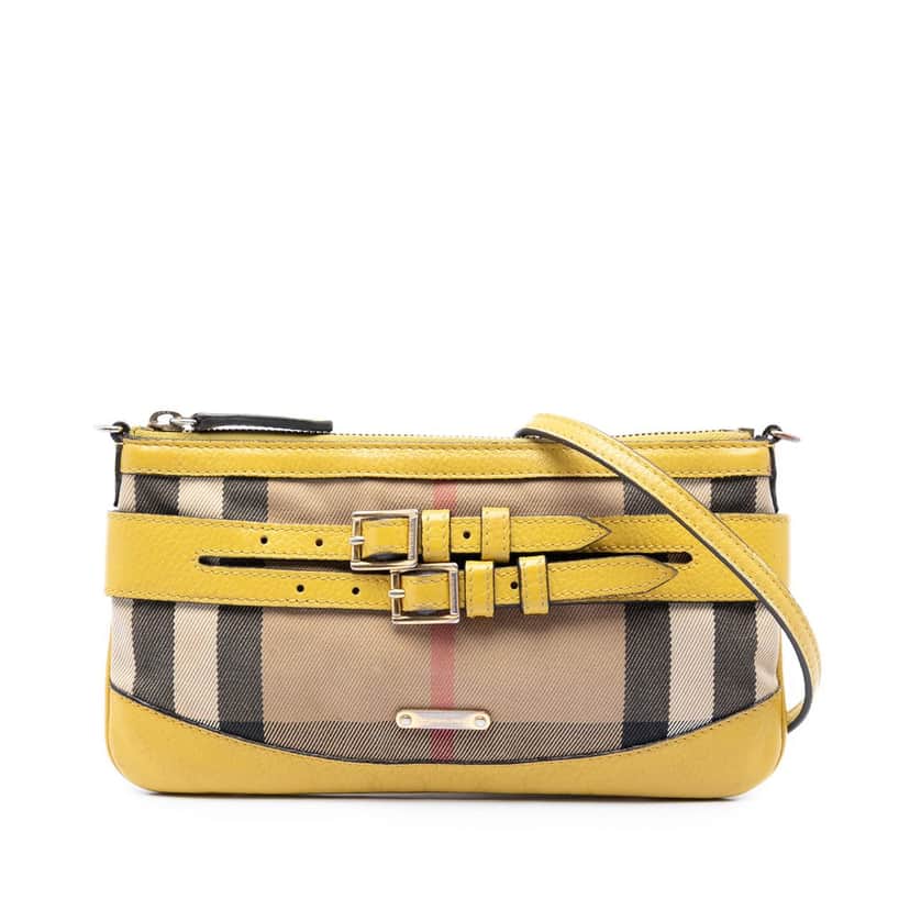 Burberry House Check Canvas Bridle Langford Crossbody Beige Very good condition - Front View