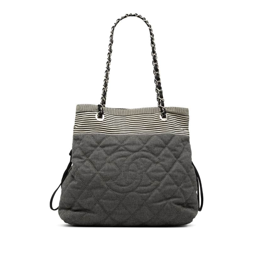 Chanel Medium Quilted Denim Bon Bon Tote Other Very good condition - Front View