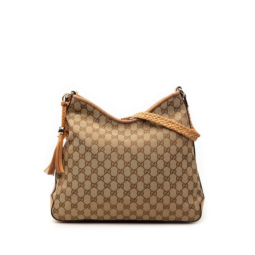Gucci GG Canvas Marrakech Shoulder Bag Beige Very good condition - Front View