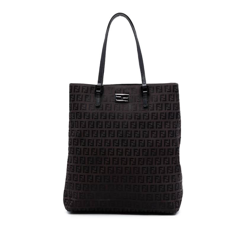 Fendi Zucchino Canvas Tote Brown Very good condition - Front View