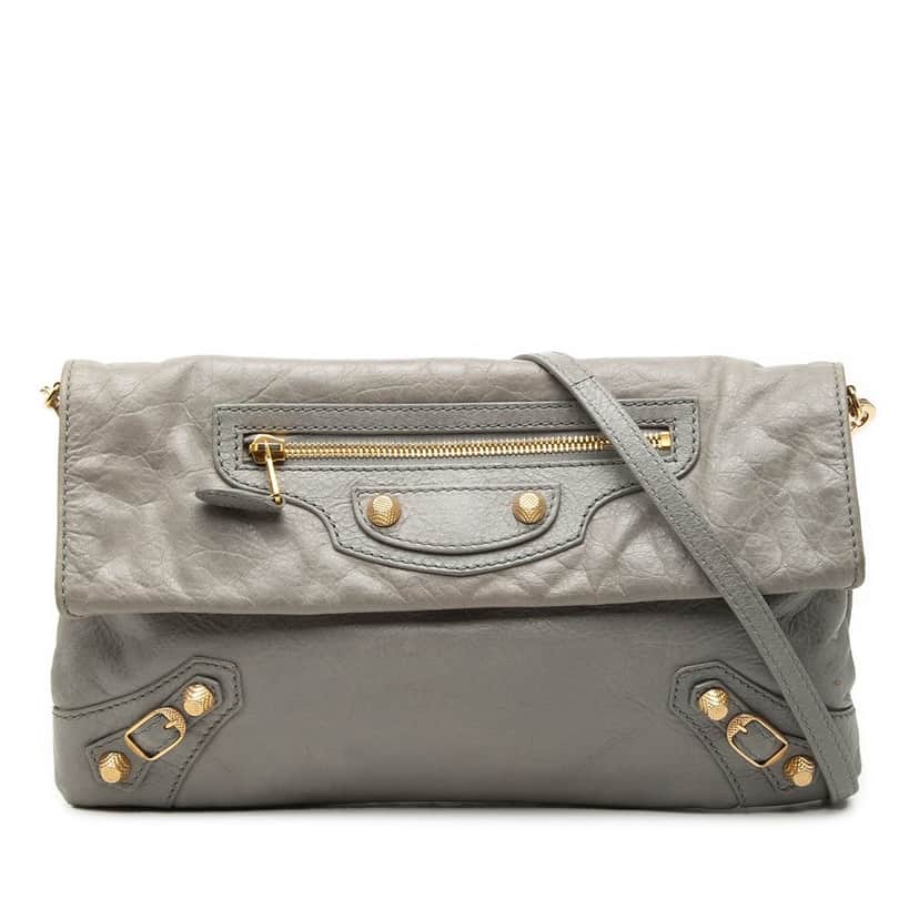 Balenciaga Lambskin Motocross Giant 12 Envelope Clutch With Strap Other Leather Very good condition - Front View