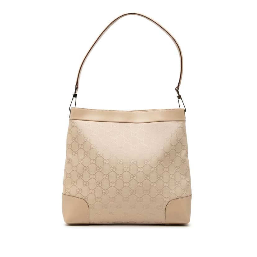 Gucci GG Canvas Shoulder Bag Beige Very good condition - Front View