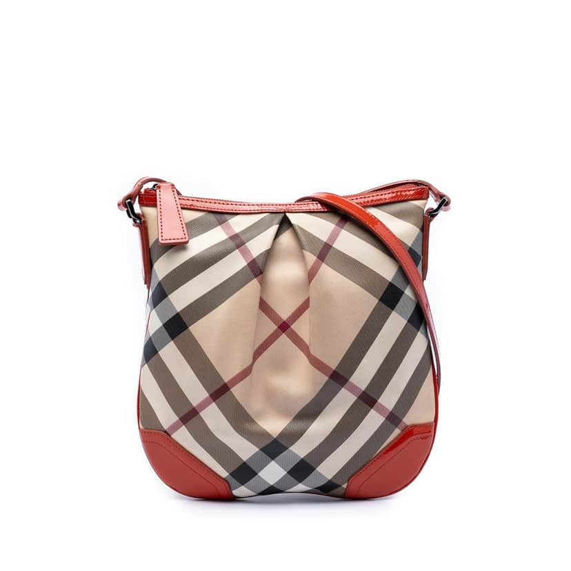Burberry Supernova Check Coated Canvas Dryden Crossbody Beige Very good condition - Front View