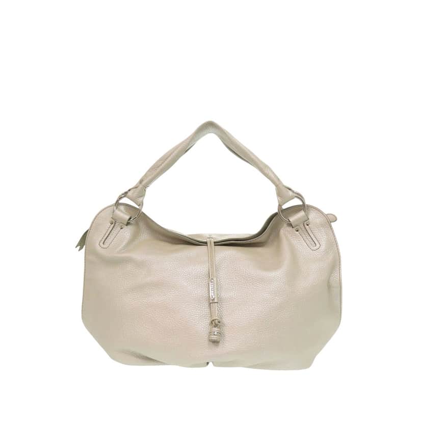 Celine Grained Metallic Calfskin Bittersweet Hobo Silver Leather Very good condition - Front View