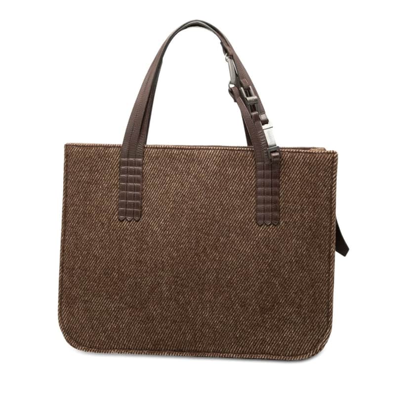 Chanel Wool Felt Tote Brown Good condition - Front View